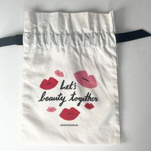 Sephora Let's Beauty Together Drawstring Cloth MakeUp Delicates Travel Bag New